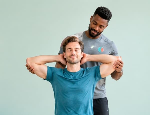 Guided assisted stretching session for mobility